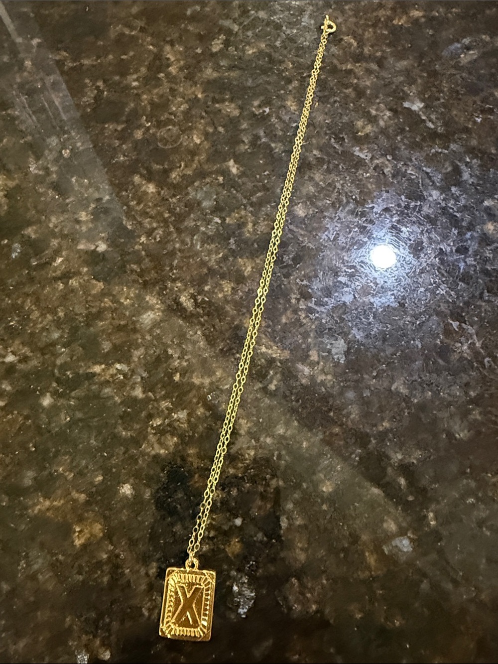 Anthropologie Gold Plated Vintage-Style Monogram Initial "X" Pendant Necklace!🔥🔥 - Picture 15 of 16
